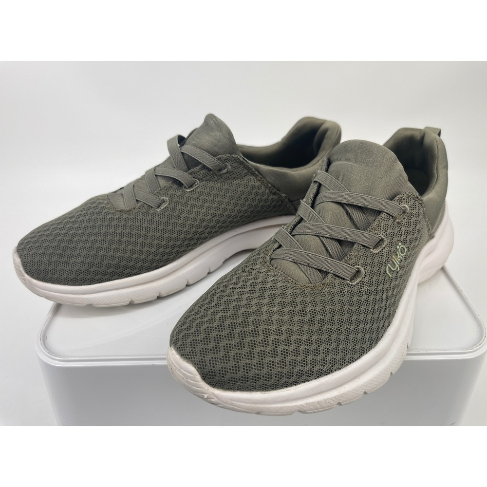 Ryka Mesh Slip On Walking Shoes Womens Olive Green Lightweight Sneakers Sz 8.5